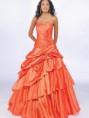 2013 Oranje Een Lijn Strapless Gedaald Quinceanera Jurken